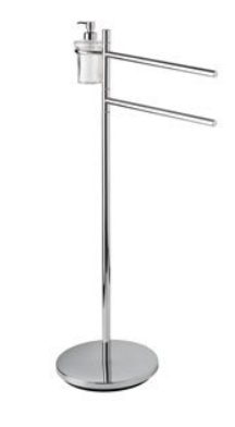 One - Porte Serviette Double sur Pied Avec Distributeur de Savon- Chromé - AV085E