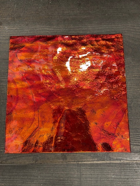 Miroir Coloré - Rouge Automne 20 x 20 cm