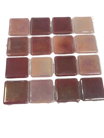 Pate de verre Irisé Mauve 2,4 x 2,4 cm, Par 100g