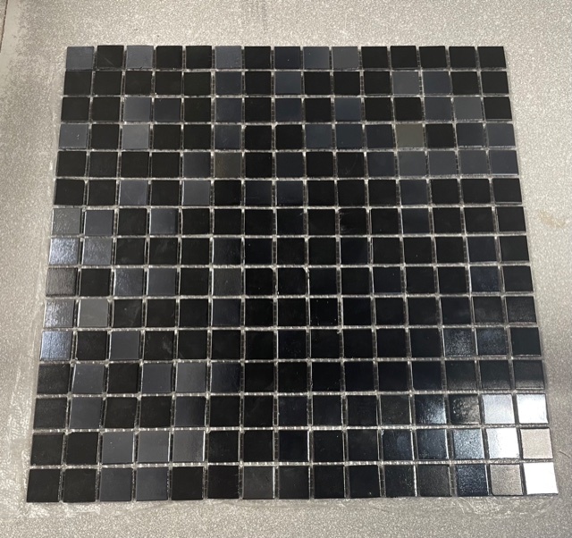 Pate de verre Irisé Madre Perla mixte Noir 2 x 2 cm, à la plaque