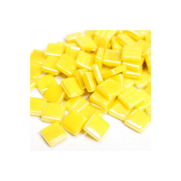 Pate de Verre 1.2 x 1.2 cm - Jaune Irisé, Par 100 g