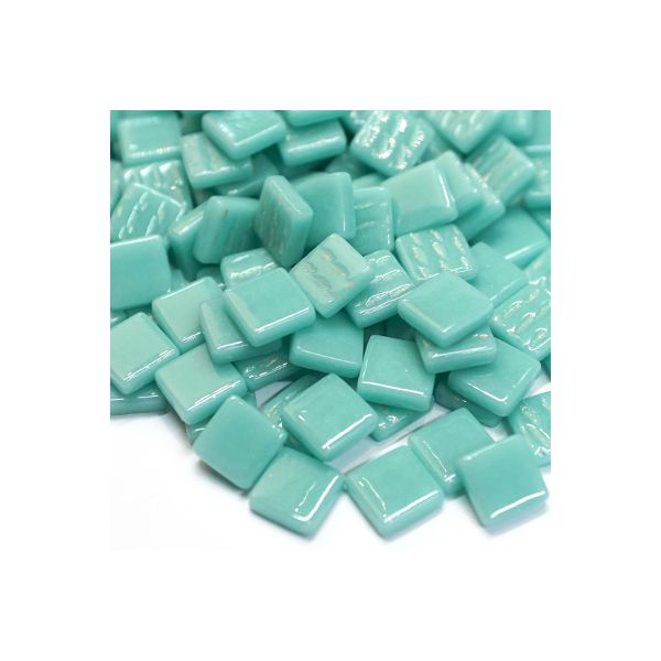 Pate de Verre 1.2 x 1.2 cm - Bleu Pâle Unis, Par 100 g 
