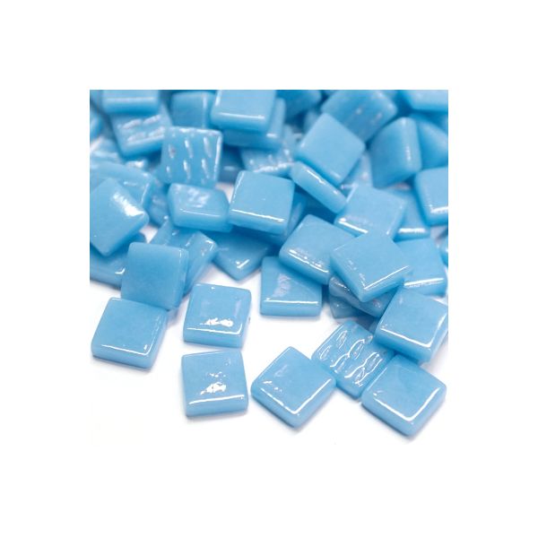 Pate de Verre 1.2 x 1.2 cm - Bleu Ciel Unis, Par 100 g
