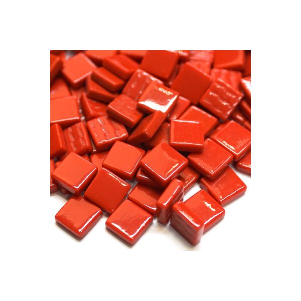 Pate de Verre 1.2 x 1.2 cm - Rouge corail, Par 100 g