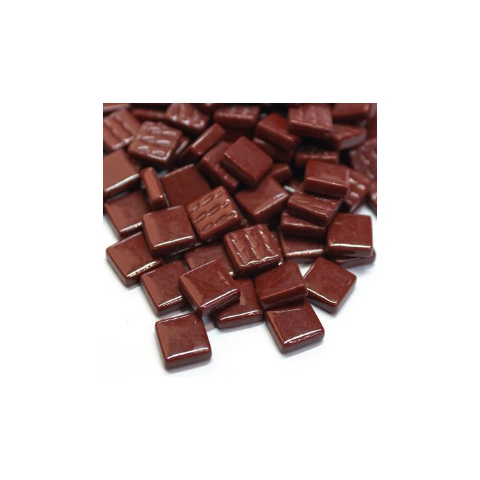 Pâte de Verre 0.8 x 0.8 cm - Bordeaux Unis, Par 100 g .