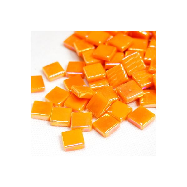 Pate de Verre 1.2 x 1.2 cm - Orange, Par 100 g