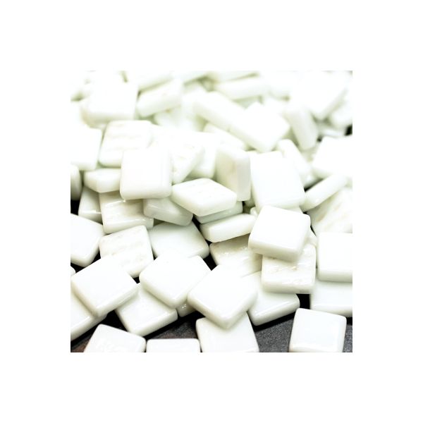 Pâte de Verre 0.8 x 0.8 cm - Blanc Unis, Par 100 g .