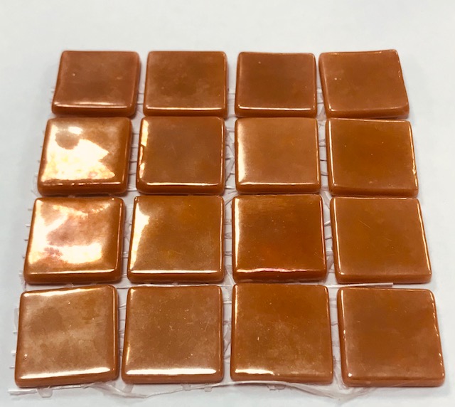 Pâte de verre métalisée - Bronce -  2.5 x 2.5 cm , par 100 g .