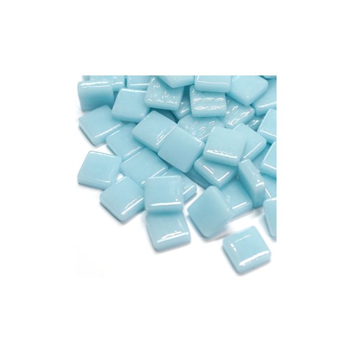 Pate de Verre 1.2 x 1.2 cm - Bleu clair Pâle Unis, Par 100 g 