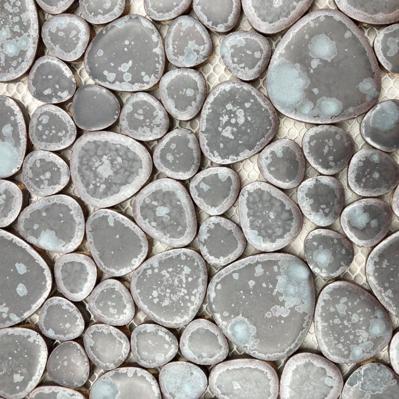 Galets Japonais Gris tacheté métalisé, par 100 g .