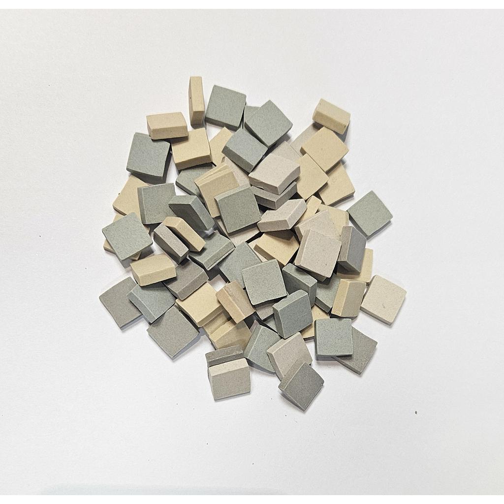 Mix Grès cérame Villeroy Ivoire, Vert pâle, gris clair - 1.2 x 1.2 cm, vendu par 100g