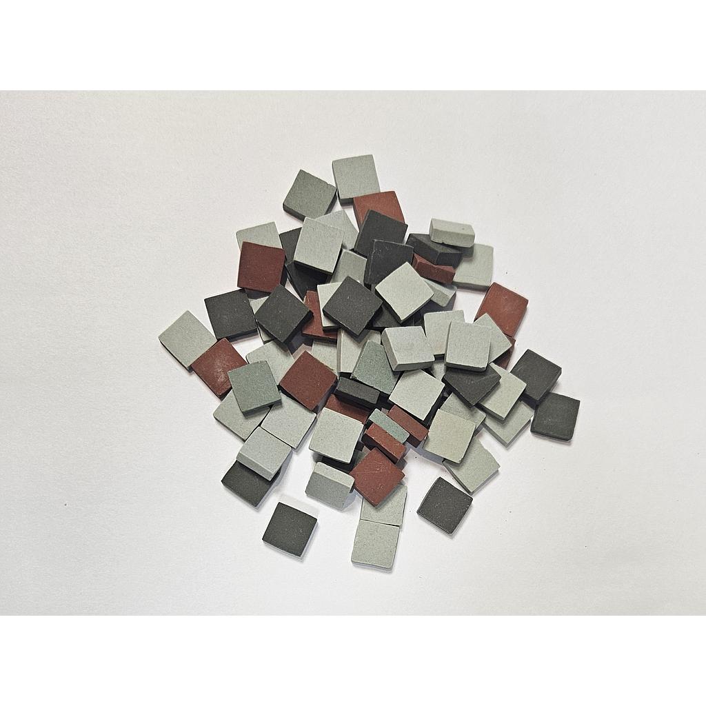 Mix grès cérame Villeroy Noir, Rouge, vert, pistache - 1.2 x 1.2 cm, vendu par 100g