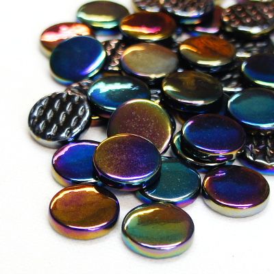 Pastille noire irisé , 1.8 cm , par 100 g  