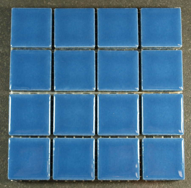 Grès Émaillé Bleu Jeans Brillant 2.4 x 2.4 cm, à la plaquette