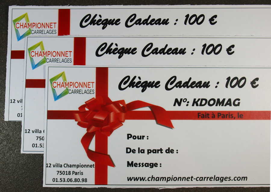 Chèque cadeau de 100€