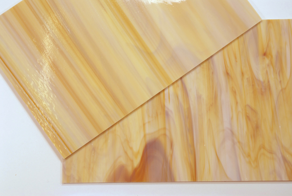 Baguette de Verre 4 x 20 cm n°14 - Ambre Foncé Blanc