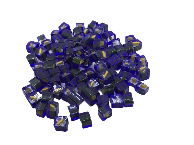 Millifiori n°25 Transparent Noir Jaune 5-6 mm, par 50g