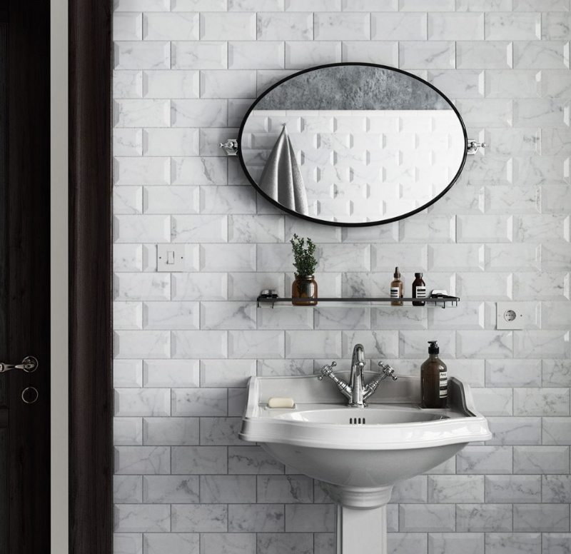  Faïence Carrara, 7.5 x 15 cm, Vendu au m², 1 Bte = 0.50 m²