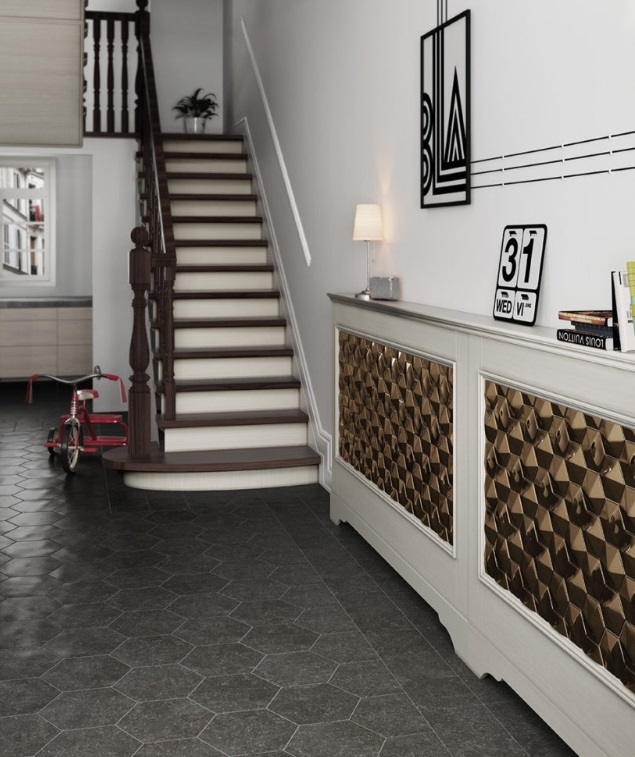 Grès Cérame Emaillé, Coralstone Hexagon, 29.2 x 25.4 cm, Vendu au m², 1 Bte = 1 m²