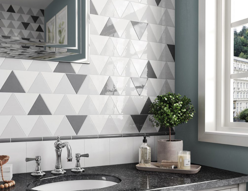 Faïence Scale Triangolo, 10.8 x 12.4 cm, Vendu au m², 1 Bte = 0.20 m²
