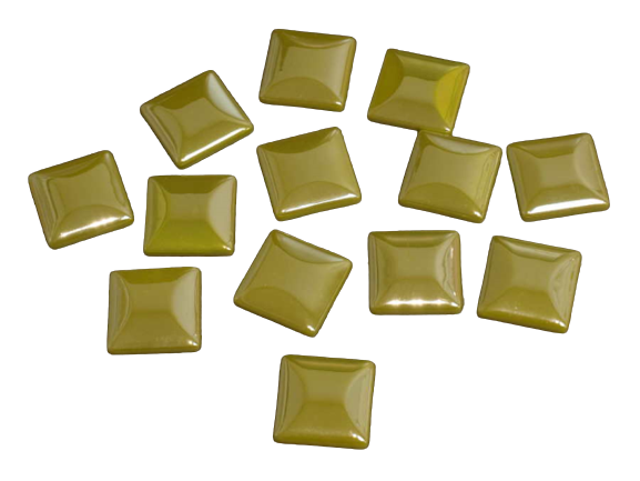 Pate de Verre 2.5 x 2.5 cm Anis Irisé, par 100g