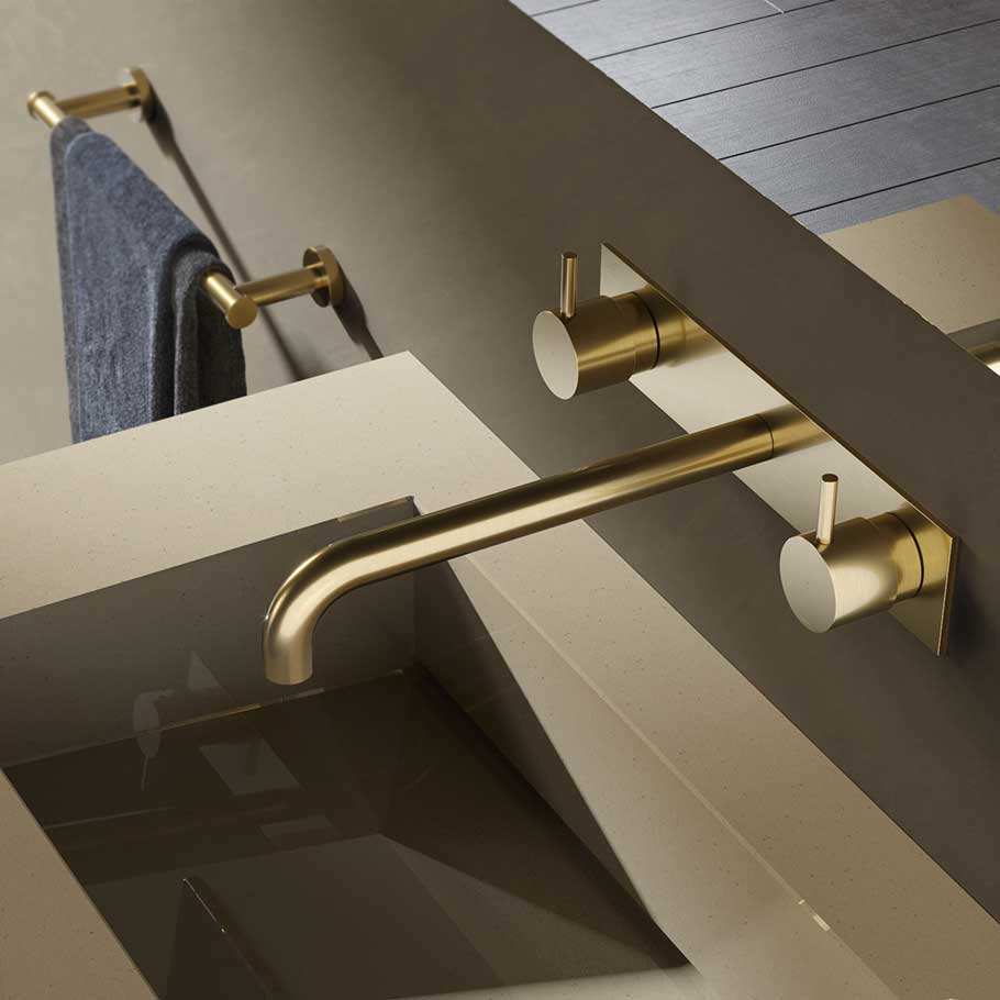 Cobber - Façade Mitigeur Lavabo - Encastré - Bec Verseur - 25 cm - CB006T-25