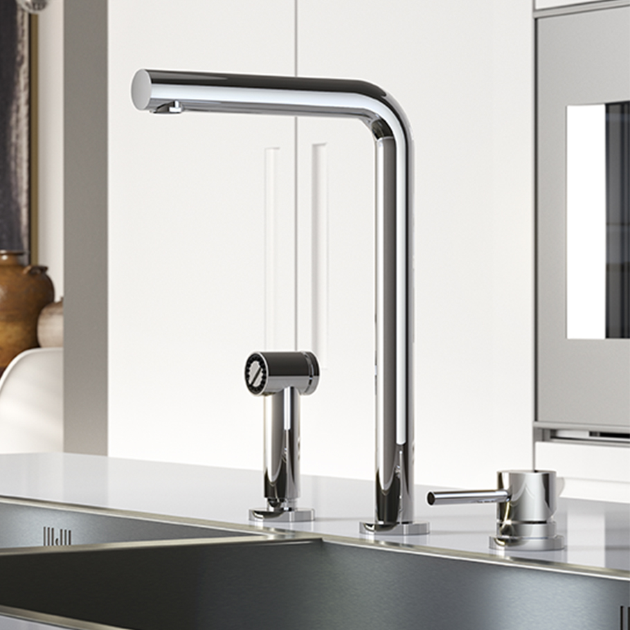 Fellow - Mitigeur Evier - Avec Douchette - Bec Pivotant - FKM19