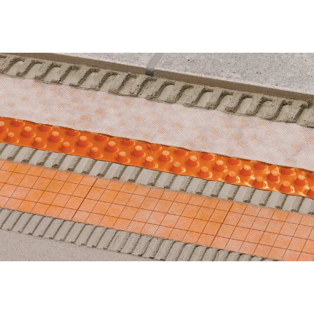 Natte de découplage et drainage - Ditra-Drain 8 - Largeur 1 m - 12.5 m