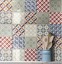 Faïence Country Patchwork, 13.2 x 13.2 cm, Vendu au m²