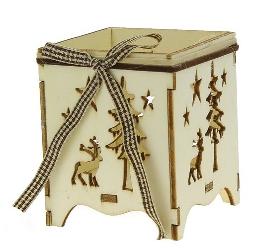  Photophore Sapin et Renne 7 x 7 x 8.5 cm﻿ a la pièce