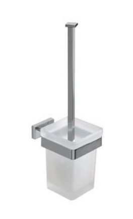 Lea - Porte Balai Mural avec Coupelle en Verre Satiné - A18140