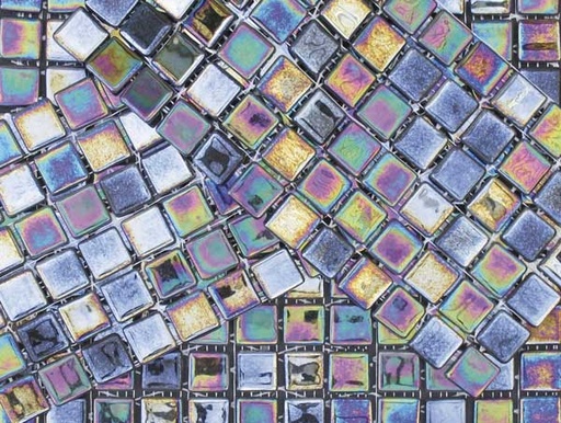 [ACQUARIS VERBENA ] Pate de verre Irisé Noir 2,4 x 2,4 cm, par 100g