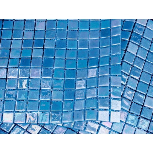 Pate de verre Irisé Bleu Clair 2,4 x 2,4 cm, par 100g