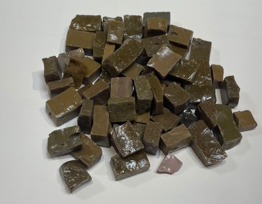 Smalts Antiques Vert Kaki, Par 100g