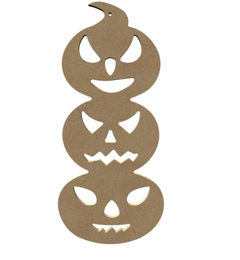 [1248]  3 Citrouilles Verticales en Bois à Décorer N°2