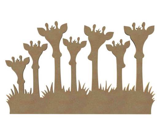 [1295] Famille girafes en bois  58 cm