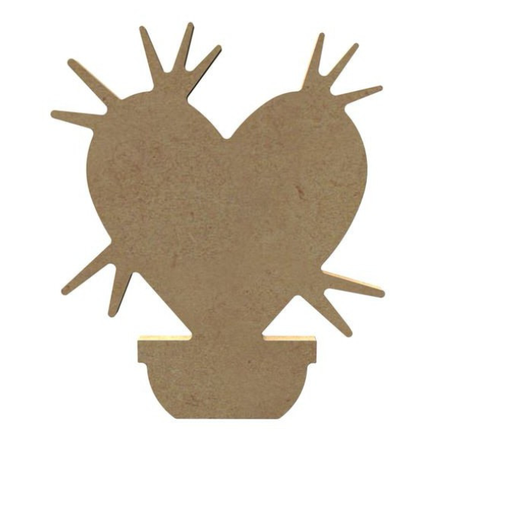 [1378] Cactus Cœur en Bois 