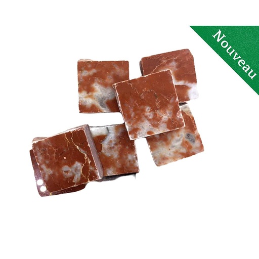 [ROSSO FRANCIA] Marbre - Rosso Francia - 2 x 2 cm , Par 100g