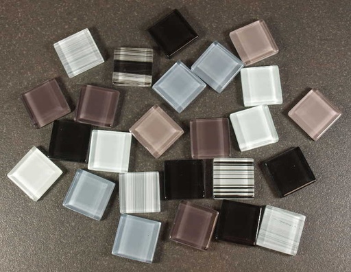 Mix Rayés Noir-Gris 2 x 2 cm