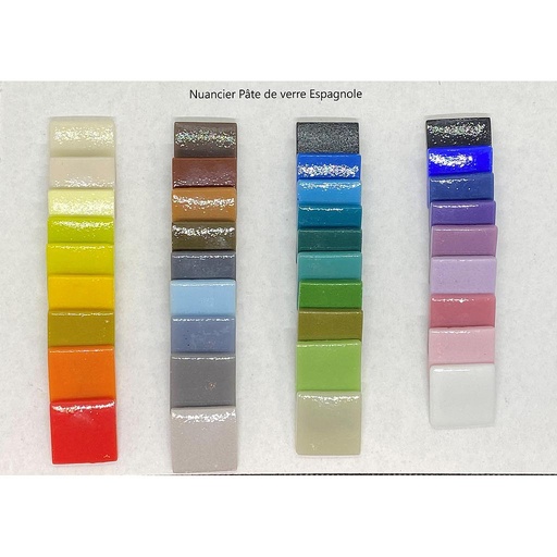 Nuancier pâte de verre espagnole