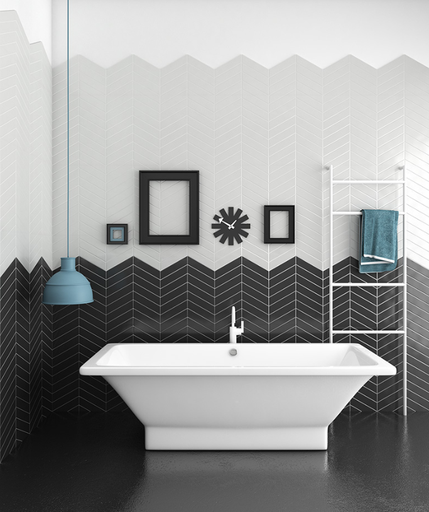 Revêtement Mural Chevron Left, 6.4 x 26 cm, Vendu au m², 1 Bte = 1 m²