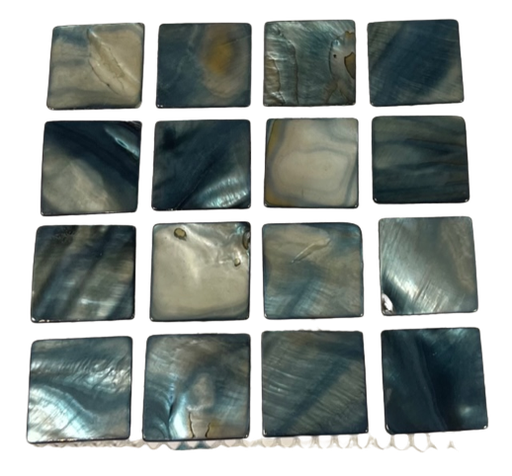 Nacre Bleu et Blanche - 2,5 x 2,5 cm, Par 100 gr