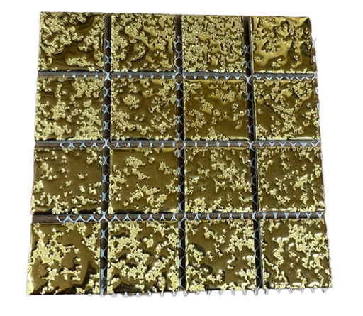 [GO282 MATTE] Pate de Verre Or - 2,5 x 2,5 cm, Par 100 gr