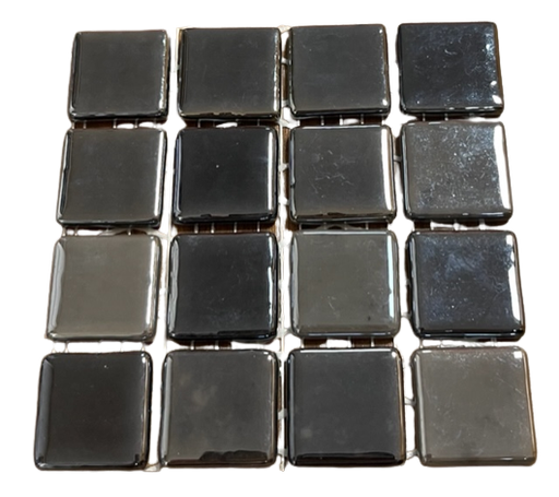 [SANDY 08 MATTE] Pate de Verre irisé Gris 2,4 x 2,4 cm, Par 100 gr