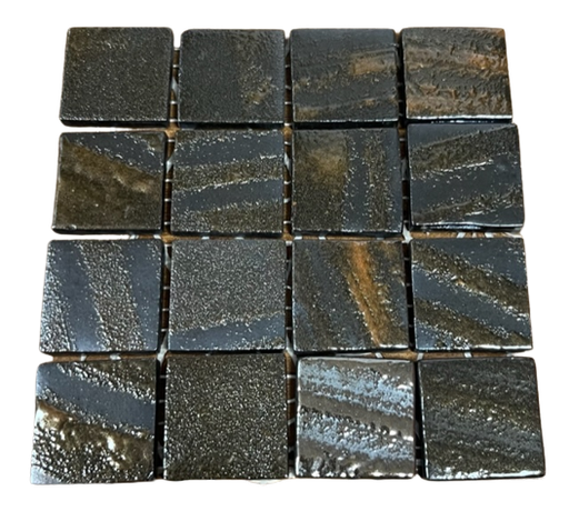 [TINA 07 MATTE] Pate de Verre Pétrole Marronnée 2,5 x 2,5 cm, Par 100 gr