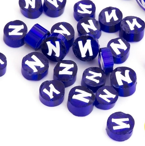 [595500T04] Assortiment de lettre - Bleu et Blanc, Par 50 g