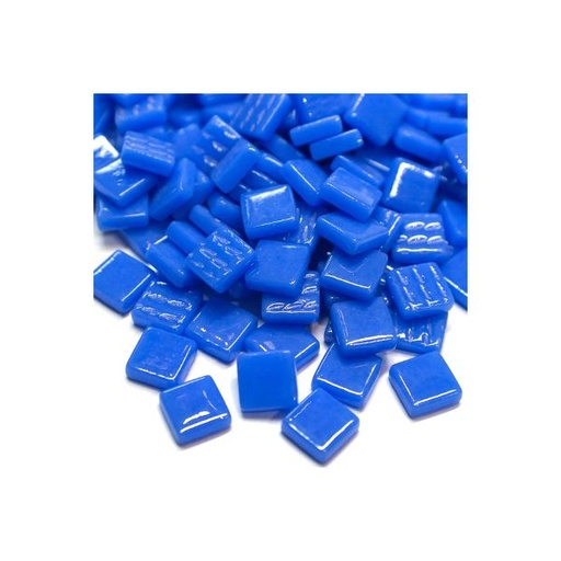[VGAAS066] Pate de Verre 1.2 x 1.2 cm - Bleu Moyen Unis, Par 100 g