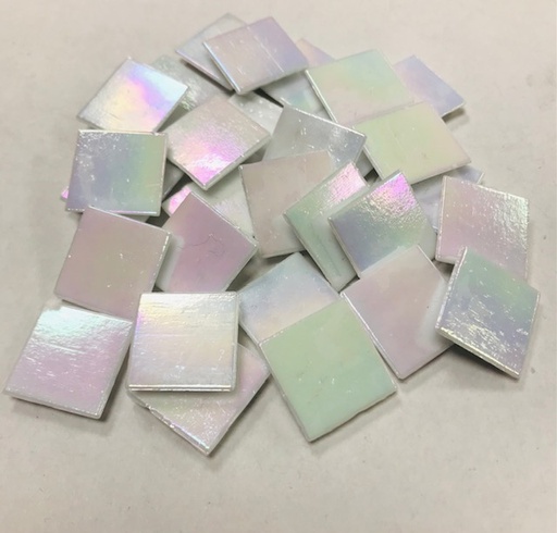 Pâte de Verre Blanc nacré 2 x 2 cm, Par 100 g