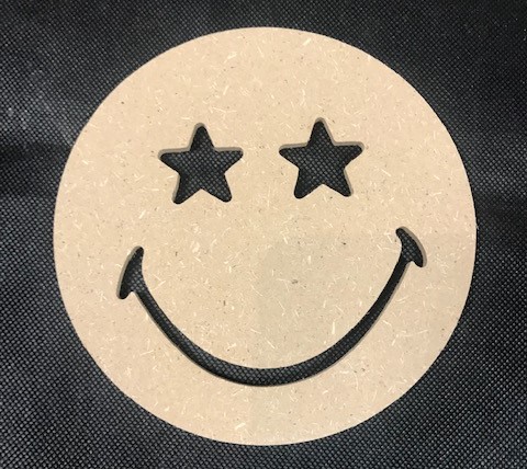 [4197] Smiley Yeux Etoiles- 14x14 cm