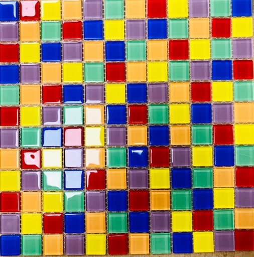 [CM 4SE10] Pâte de verre Arlequin ,2.3 x 2.3 cm par 100 g.